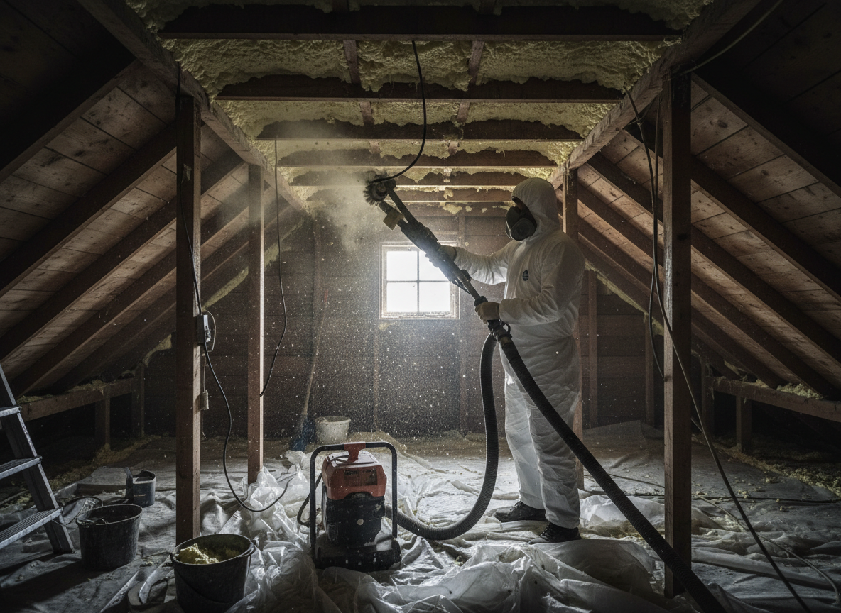 Attic Spray Foam Removal in Cheltenham, Gloucestershire