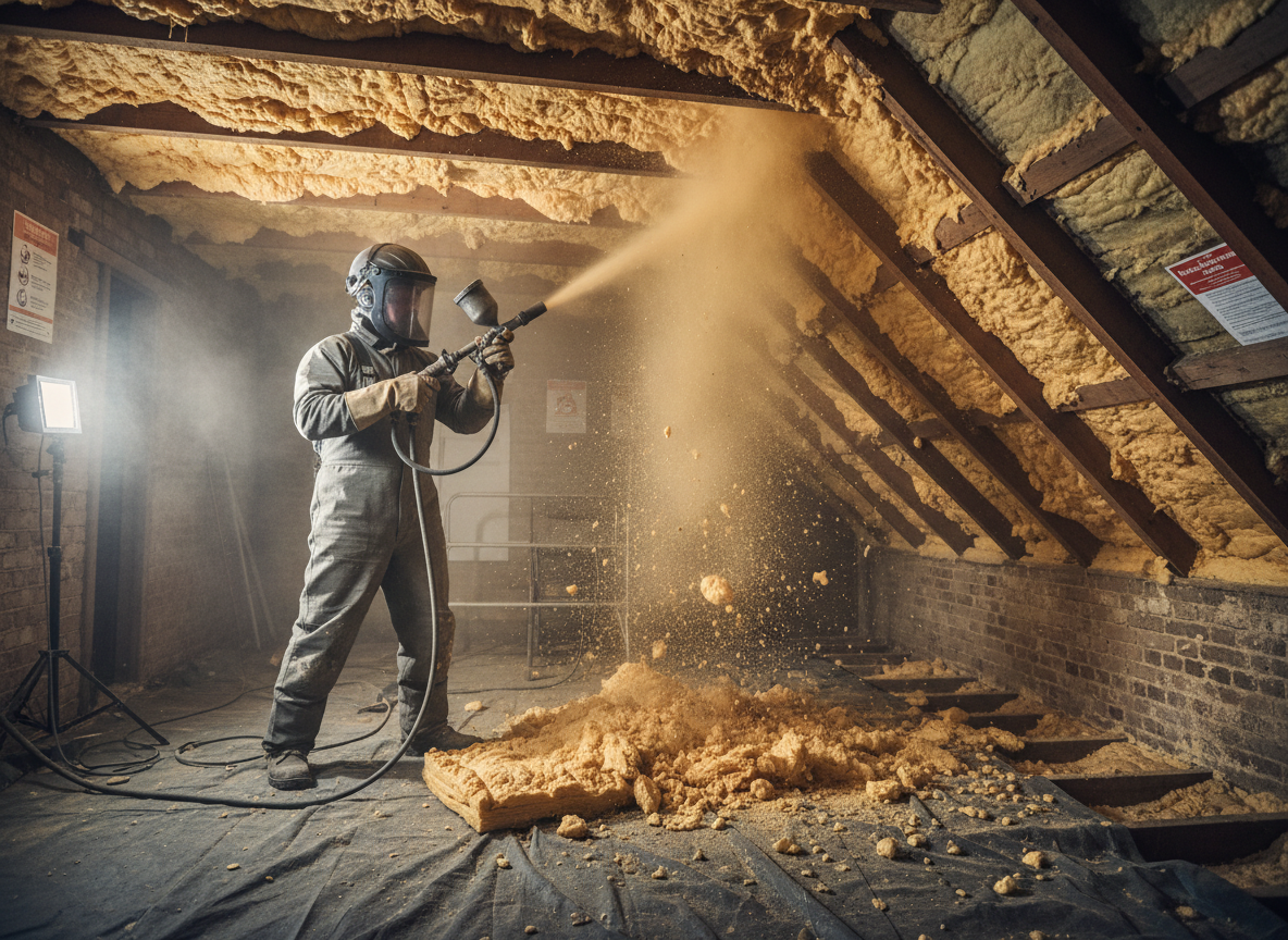 Sand Blasting Spray Foam Insulation Removal in Cheltenham, Gloucestershire